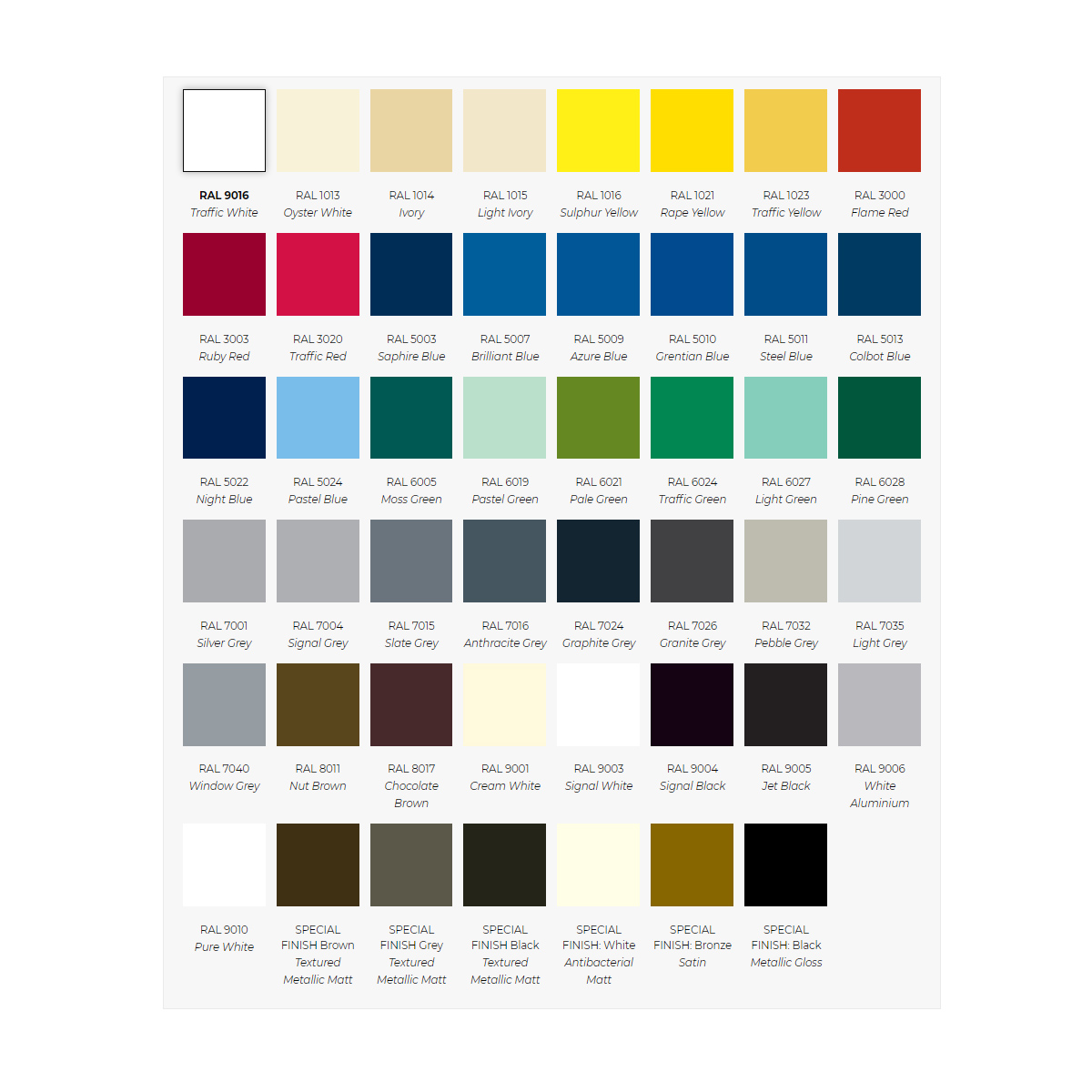 Coloured Inserts